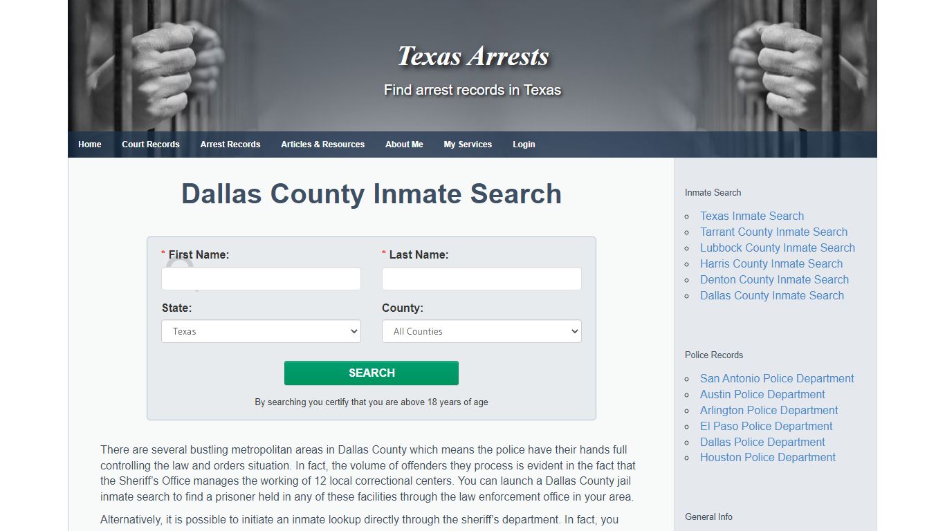 Dallas County Inmate Search - Texas Arrests